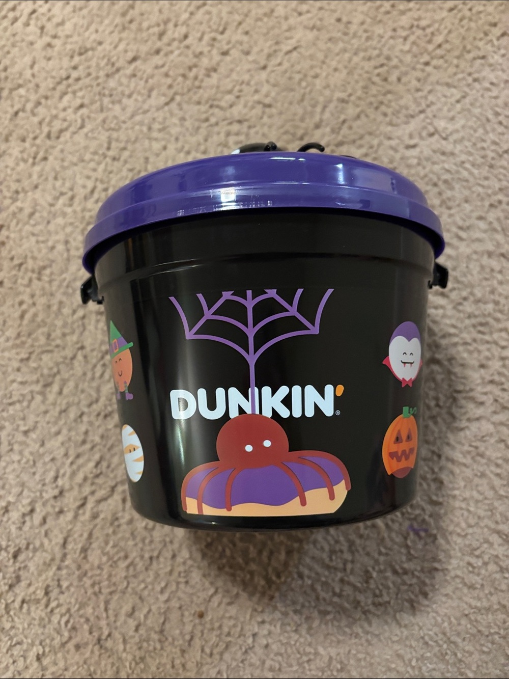 Dunkin’ Spidey Halloween Trick-or-Treat Bucket - Black & Purple